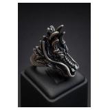 Sculptural Dragon-Head Ring