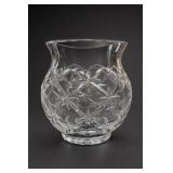 Clear Cut-Glass Starburst Vase