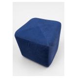 Blue Faceted Upholstered Ottoman