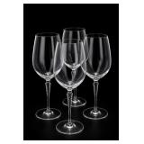 Clear Glass Textured-Stem Wine Glasses Qty 4