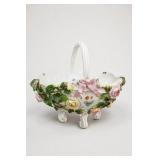 Antique Sitzendorf Porcelain Basket Centerpiece
