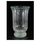 Textured Clear Aqua Glass Vase