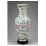 Chinese Ceramic Famille Rose Floral Bird Vase