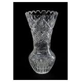 Heavy Crystal Faceting W/ Starburst Vase