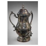 Ornate Silver-Colored Serving Urn