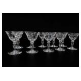 10 pc Faceted Clear Glass Goblets