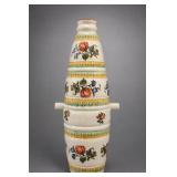 Italian Floral Ceramic Handled Wine Decanter