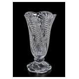 Towle Crystal Leaf-Pattern Pedestal Vase