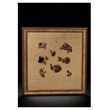 Vintage Mushroom Needlepoint Wall Decor