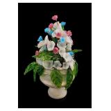 Glass Floral Arrangement In Urn Planter