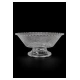 Clear Glass Floral Scroll Pedestal Compote