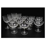 Etched Leafy Stemmed Glasses