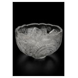 Large Pressed-Glass Punch Bowl