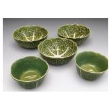 Portugal Bordallo Pinheiro Cabbage-Leaf Bowls