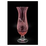 Cranberry Frosted or Etched Decoration Vase