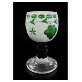 Green-and-White Art Glass Goblet
