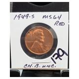 1949-S Lincoln Wheat Cent, MS64 Red