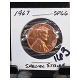 1967 Lincoln Memorial Cent, SP66, SPECIAL STRIKE