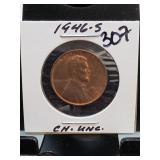 1946-S Lincoln Wheat Cent, 3DD
