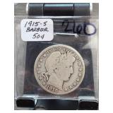 1915-S Barber Half Dollar, Silver