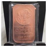 1 Oz .999 Fine Copper Buffalo Bar