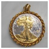 1936 Walking Liberty Half Dollar Pendant