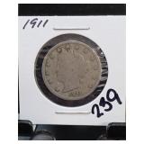 1911 Liberty Head V Nickel