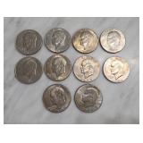 1971-1976 Eisenhower Dollar Coin Group 10pc