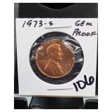 1973-S Lincoln Memorial Cent, Gem Proof