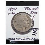 1924 Buffalo Nickel, Good, DDO-002