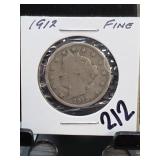 1912 Barber Half Dollar, Fine, Silver