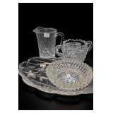 Clear Glass Pitcher & Serving Set