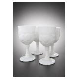 Westmoreland Della Robbia Milk Glass Goblets