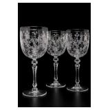 Floral Etched Glass Goblets