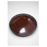 Walnut And Metal Decorative Tray