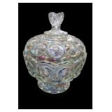 LE Smith Moon And Stars Carnival Glass Lidded
