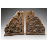 Wooden Temple Fragment Bookends