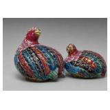 Mid Century Decorative Bird / Quail Figurines
