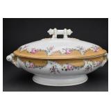 Antique Floral Covered Serving Dish