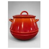 Descoware Enameled Metal Covered Bean Pot