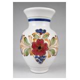Hand-Painted Floral Ceramic Vase Portugal