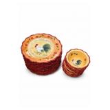 Rooster Theme Ceramic Plates, 7 Bowls