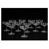 Etched Floral Champagne & Sherbet Glasses, 10pc