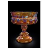 Indiana Kings Crown Marigold Glass Compote