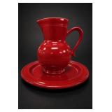Fiesta Ceramic Pitcher & Platter Set