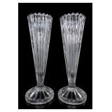 Clear Glass Fluted Vases