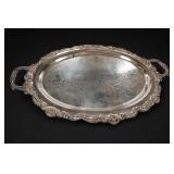Ornate Silver-Tone Serving Tray