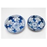 Japanese Blue-And-White Ceramic Bowls