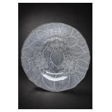 Clear Glass Floral Relief Platter