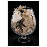 Shell-Filled Glass Pedestal Bowl